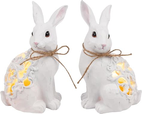 Valery Madelyn Rabbit Garden Ornaments Outdoor Set of 2,。